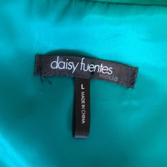 Daisy Fuentes Women's Green  Double-Breasted Trench Coat Size L lined - Picture 4 of 9